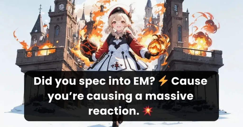 a dirty genshin pick up line written on picture of a character from genshin impact game